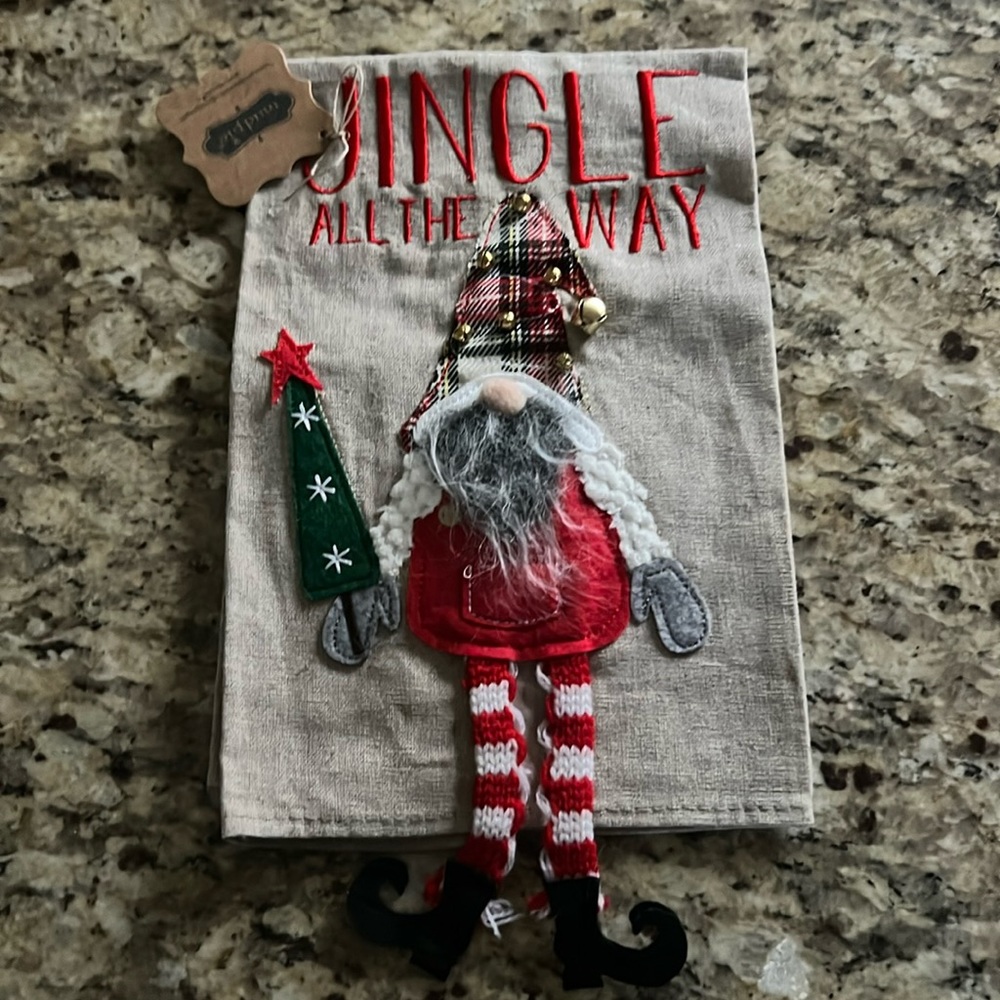 Mudpie Gnome Christmas Tea Towel